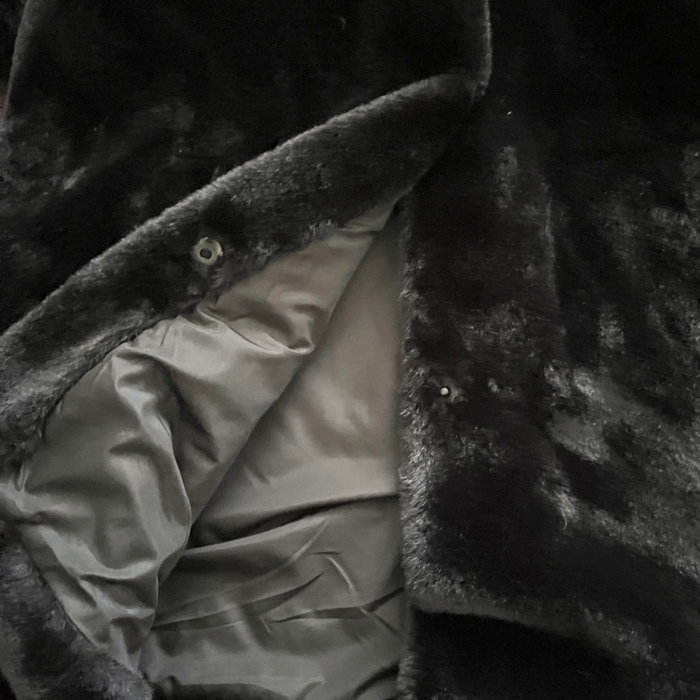 Faux Fur Hooded Coat in Deep Dark Brown - Picture 7 of 8
